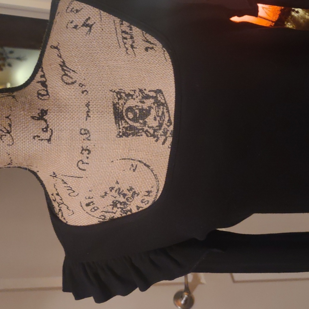 Black Ruffled Women's Top - Picture 2 of 5